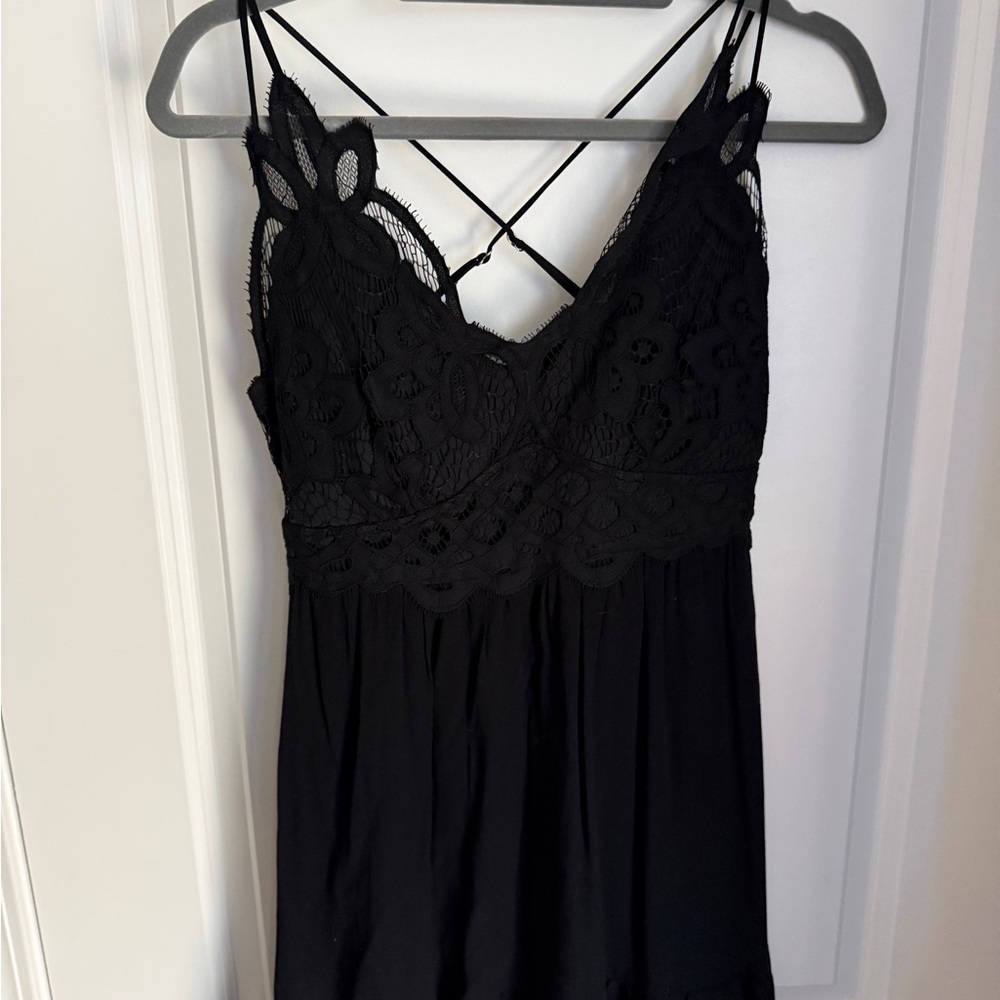 Blue Rain Black Textured Dress Worn once